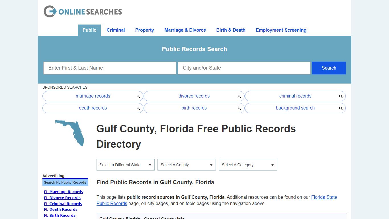 Gulf County, Florida Public Records Directory