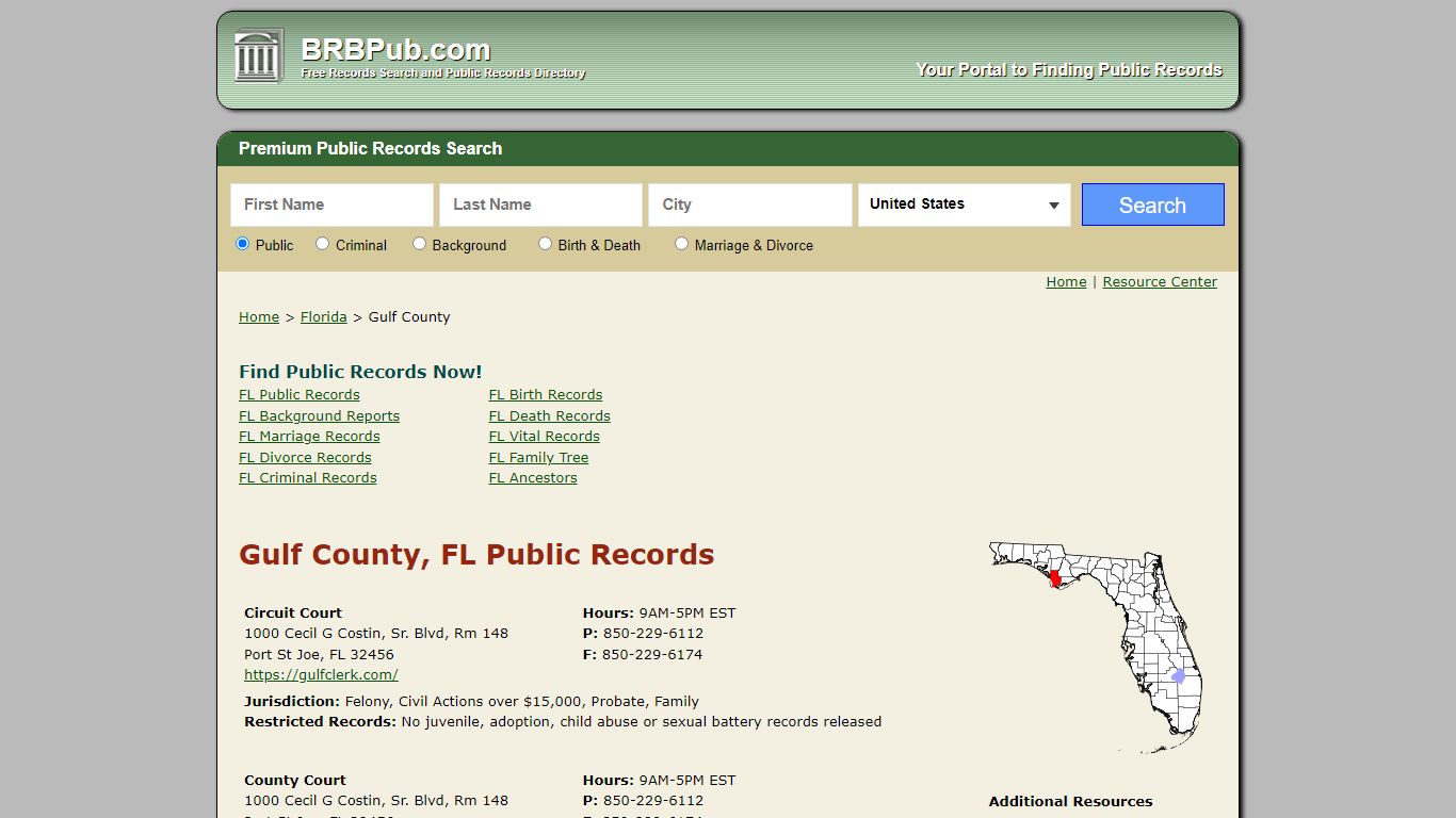 Gulf County Public Records | Search Florida Government ...