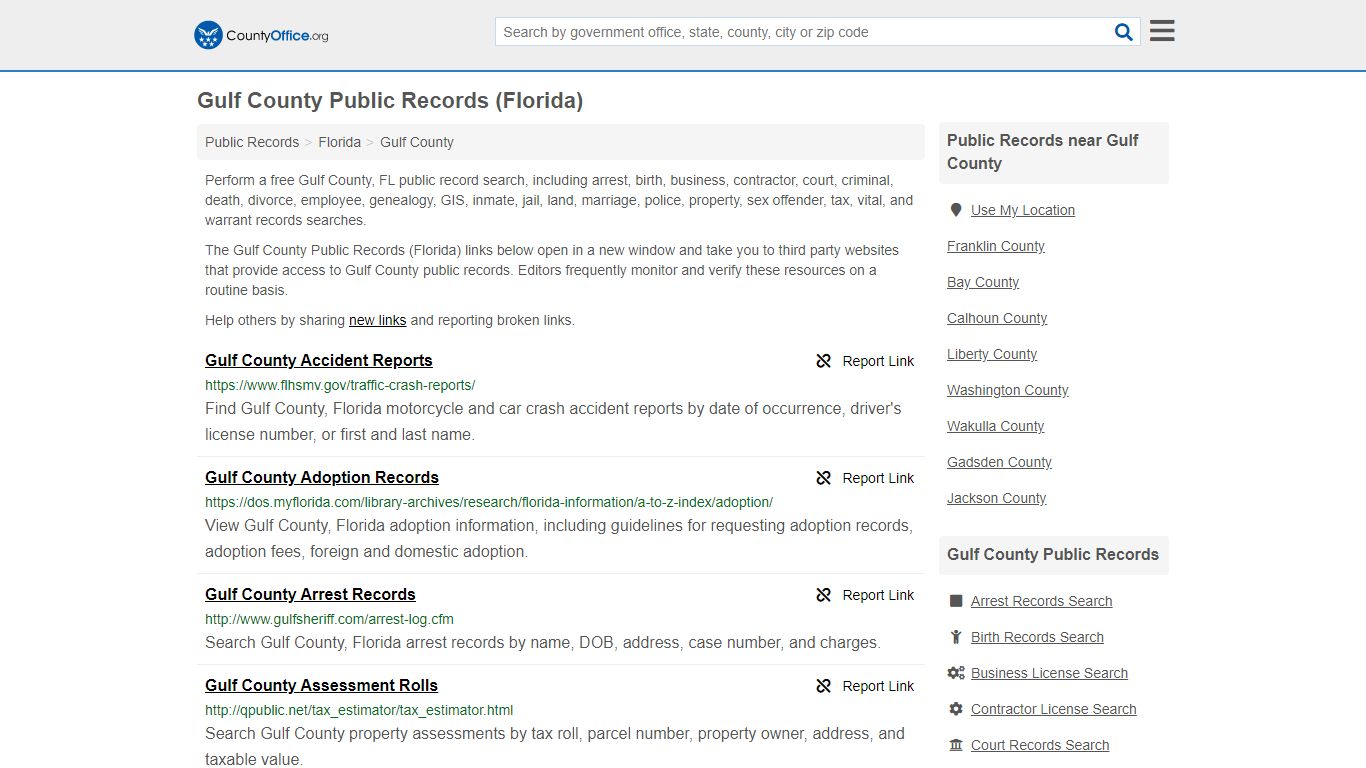 Public Records - Gulf County, FL (Business, Criminal, GIS ...